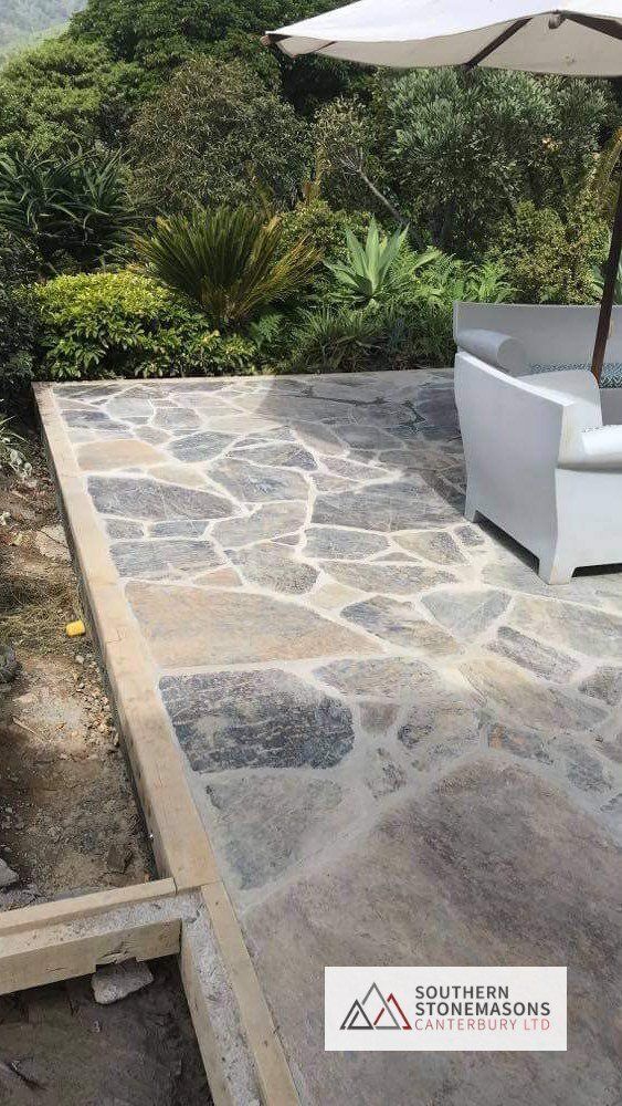 schist stone paving