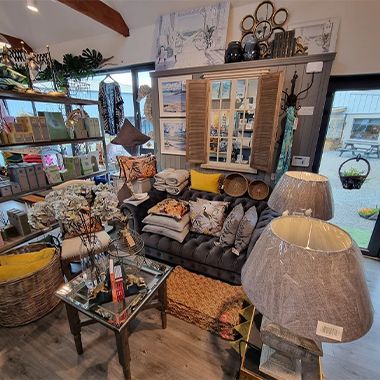 Sage&Stone gift shop with furniture pieces, candles and diffusers