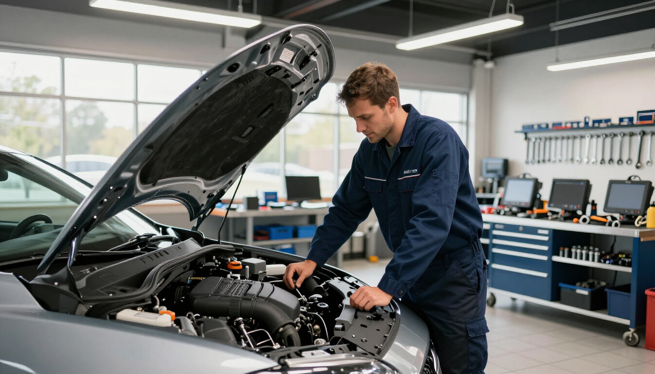 Dashboard warning lights indicating a need for professional car repair service