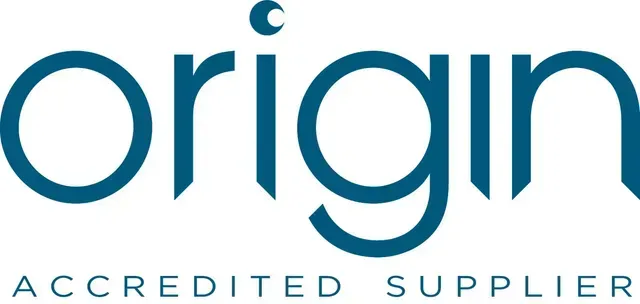 The origin accredited supplier logo is blue and white on a white background.