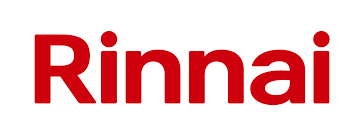 The word rinnai is written in red on a white background.