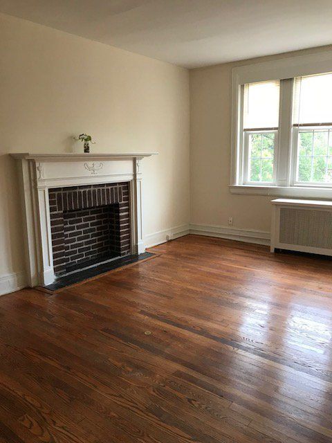 Fireplace in living room | The Carolina Apartments