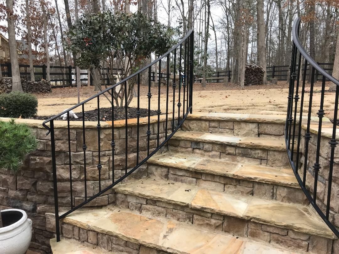 backyard step railing