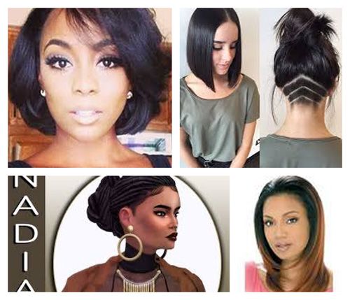 A collage of pictures of women with different hairstyles
