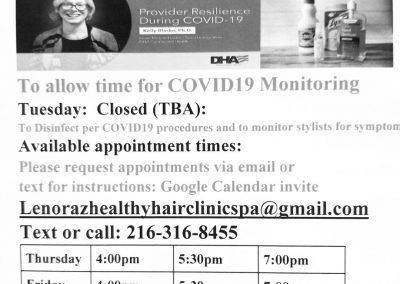 A flyer that says to allow time for covid19 monitoring