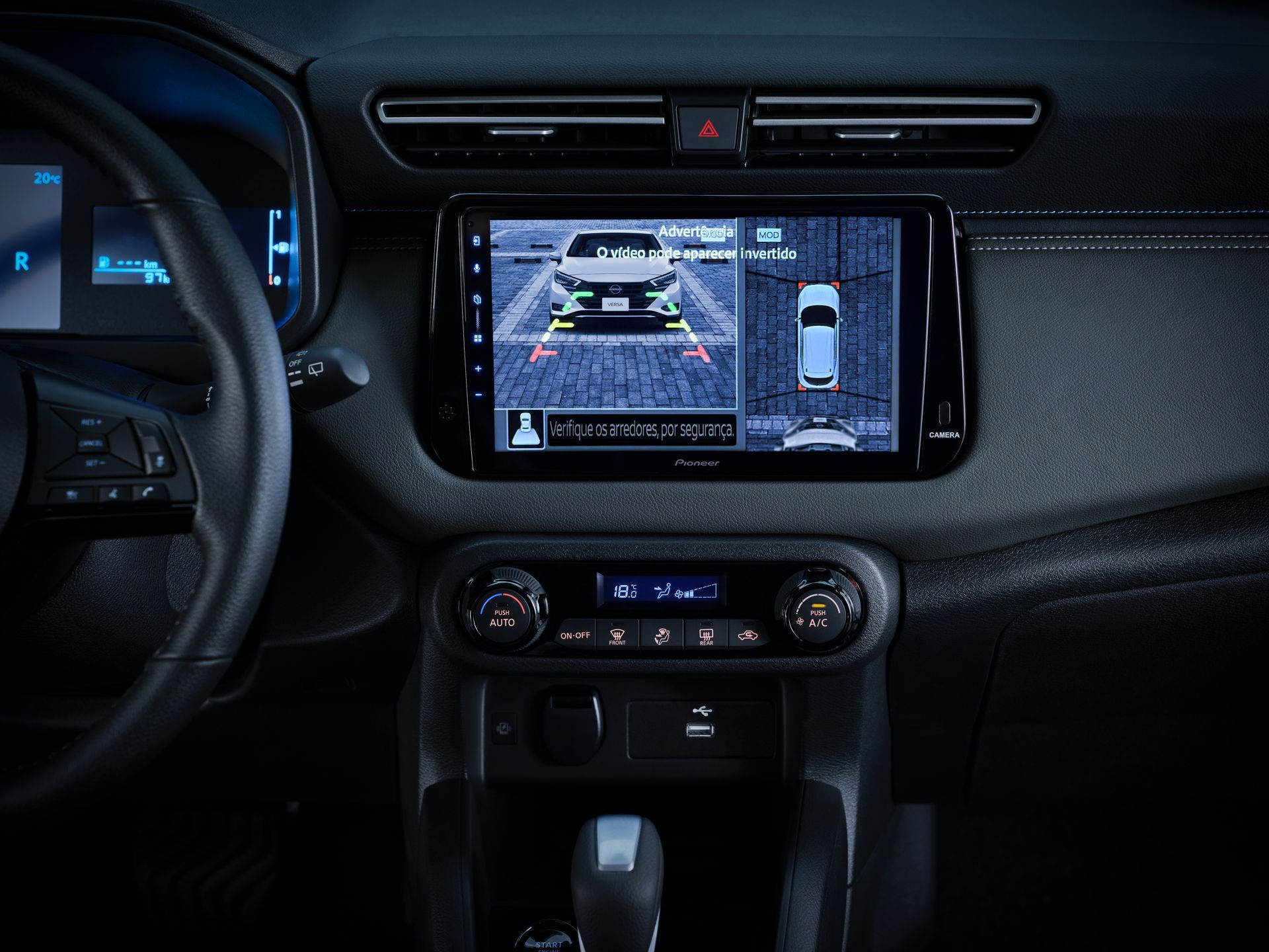 Detalhe do multimídia do novo Nissan Kait