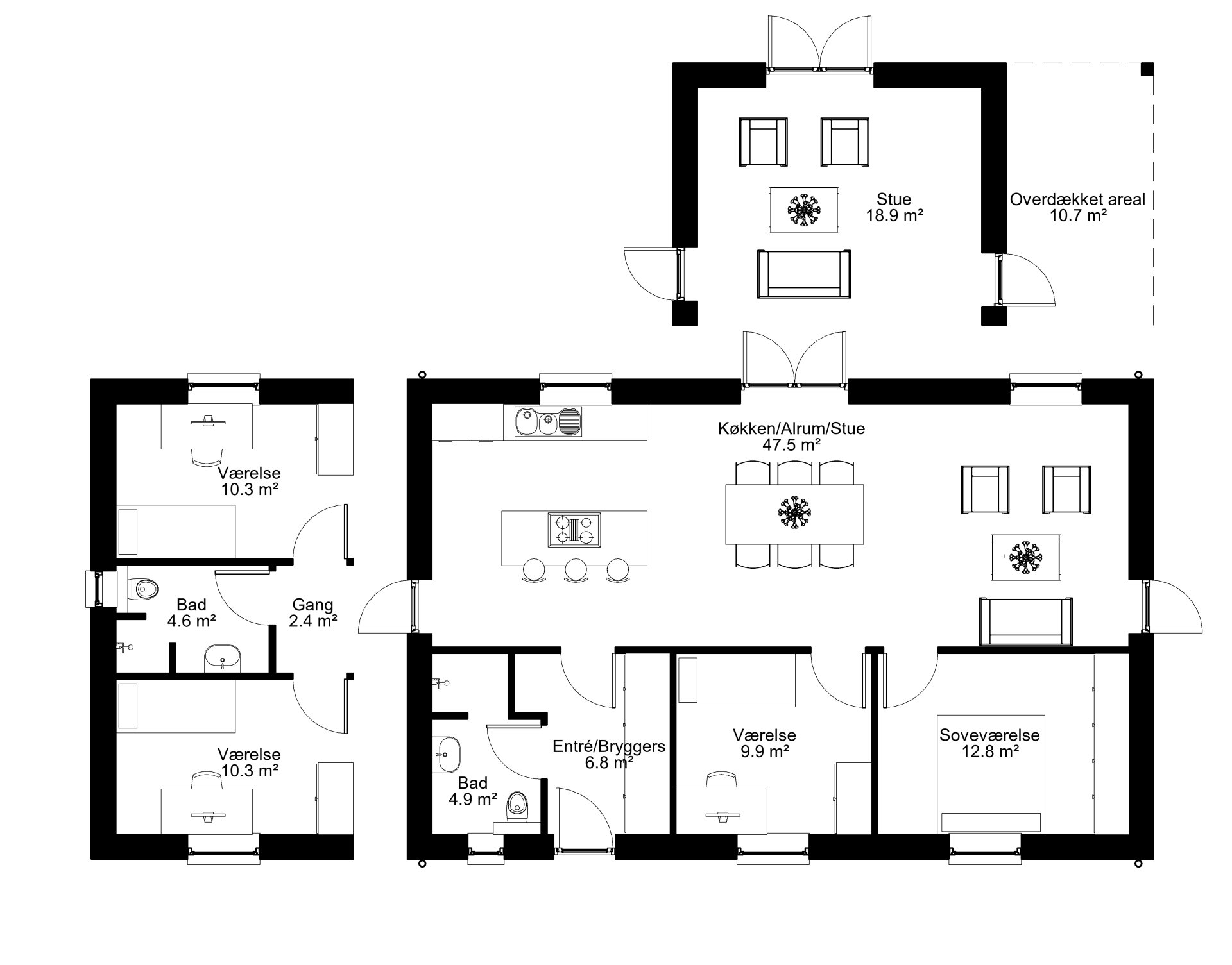 Plantegning P 1 100 Modulhus Arkitekttegnede Typehuse Fra Jely Huse Plantegning P 1 100 Modulhus Arkitekttegnede Typehuse Fra Jely Huse