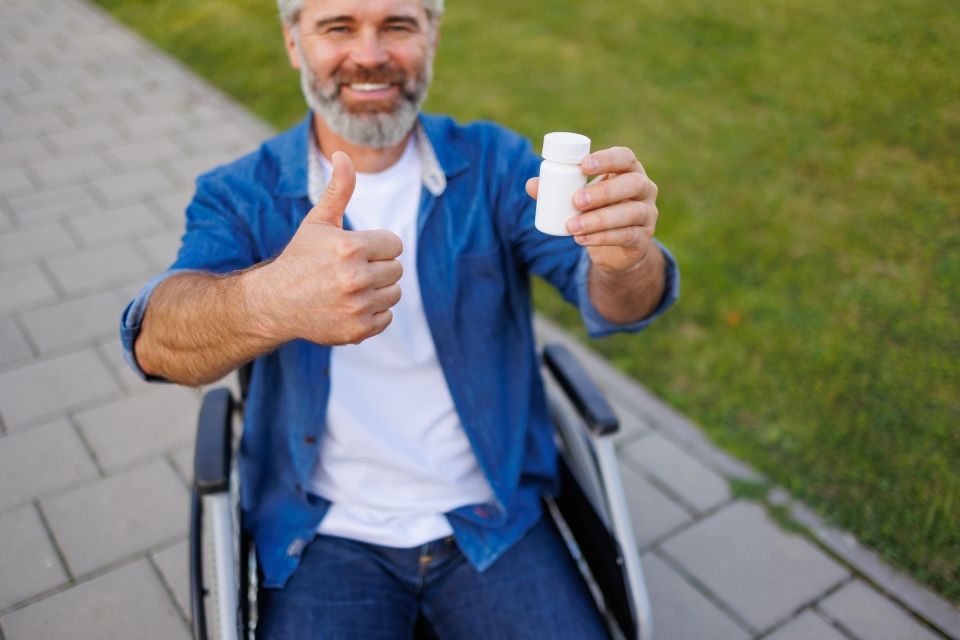 injured person with medication