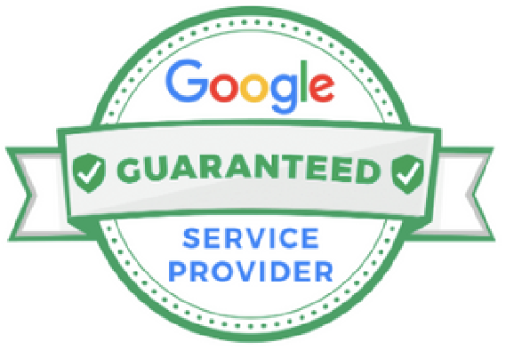 A google guaranteed service provider badge on a white background