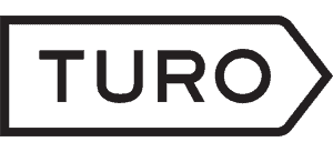 A black and white sign with the word turo on it.