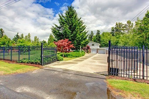 House Exterior with Open Iron Gate - Automatic Gates in Draper, UT