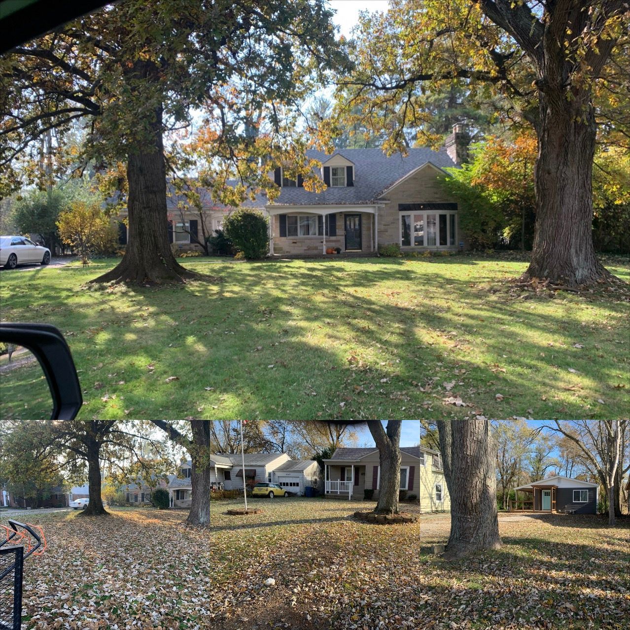 A house sits in the middle of a lush green field