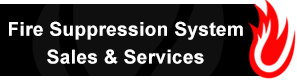 A logo for fire suppression system sales and services