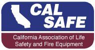 The logo for the california association of life safety and fire equipment.