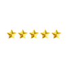 Five gold stars, representing a perfect rating or positive feedback.