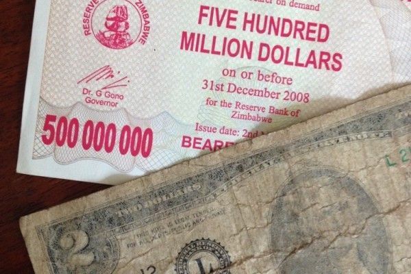 Just a few years ago when Zimbabwe’s economy was at its lowest, $500,000,000 might be able to buy you a loaf of bread. Now, Zimbabwe has officially changed to the US Dollar, and the old notes are simply worth their value in paper. Today, we’re using US bills, and many of them are holding together by a thread. 
