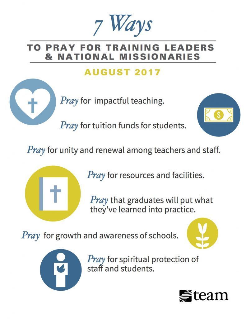 7 Ways to Pray for Ministries that Train Leaders and National Missionaries [August Prayer Focus]