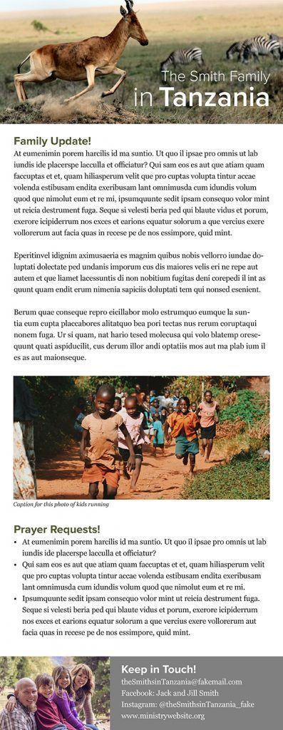 missionary newsletter good design