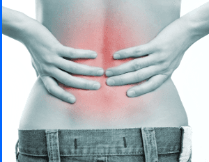 Woman with back pain who needs a massage