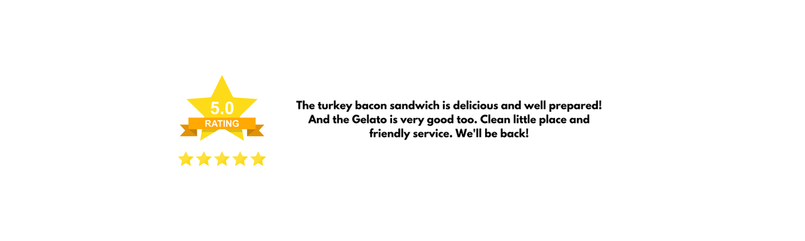 A white background with a yellow star and five stars.