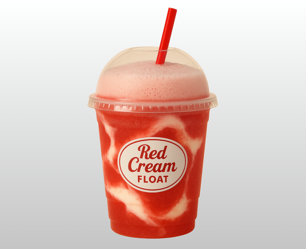A red cream float
