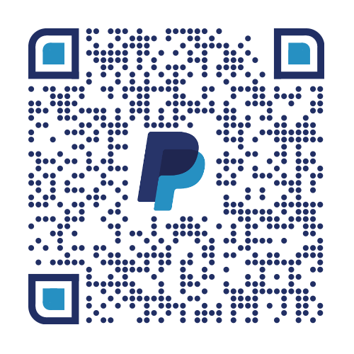 A qr code with a paypal logo on it