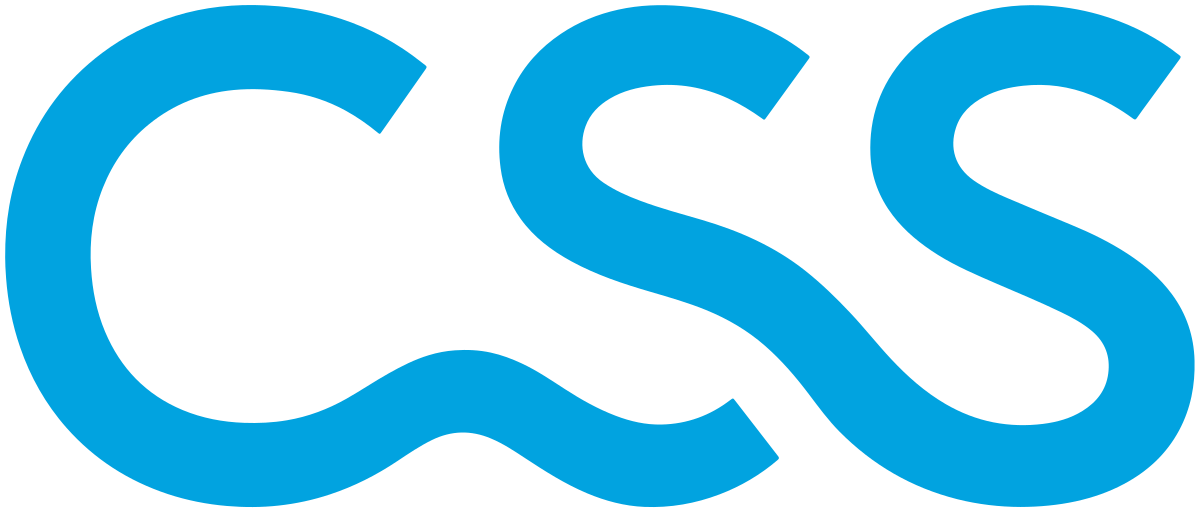 Blaues, stilisiertes CSS-Logo.