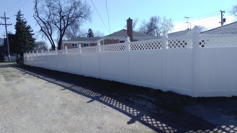 White Fence with Shadow — Maywood, IL — Anaya and Sons Fence Company