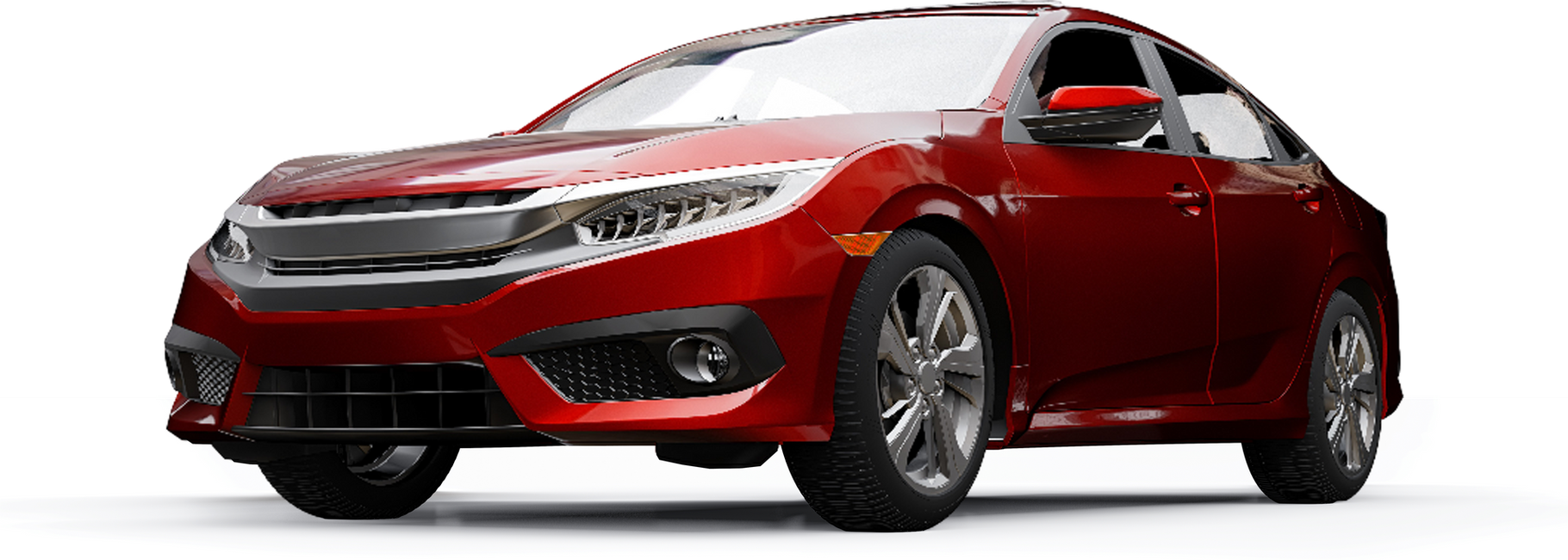 Red Honda Civic sedan.