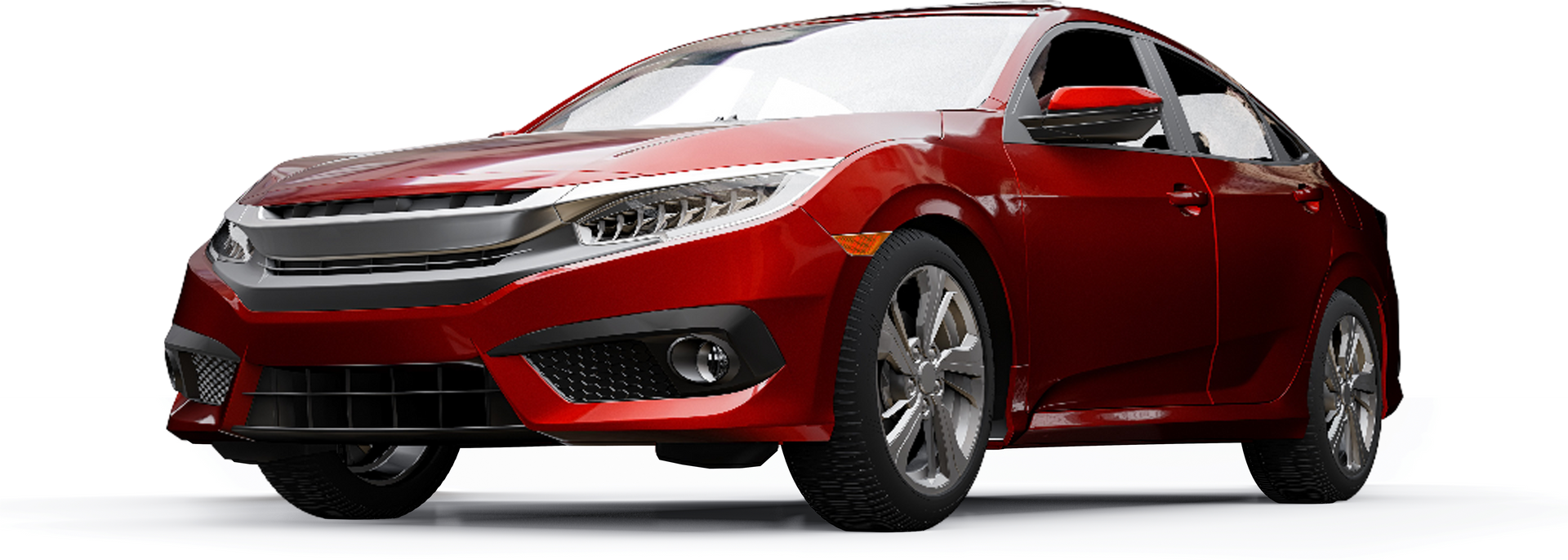 Red Honda Civic sedan.