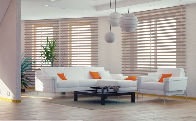 Custom Blinds in Brisbane home living room