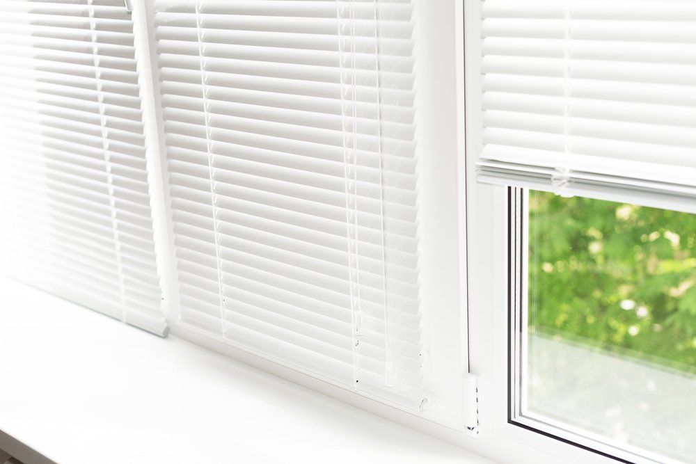 Windows With White Venetian Blinds — Screens Blinds in Brisbane, QLD