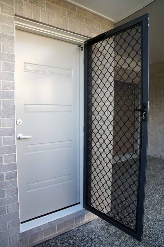 Residential Entry Door With Security Screen — We Install Security Screens in Brisbane South, QLD