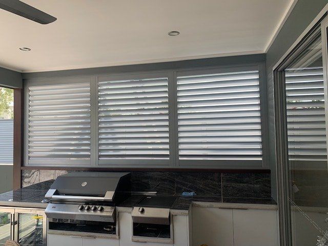 aluminium shutters in barbecue area