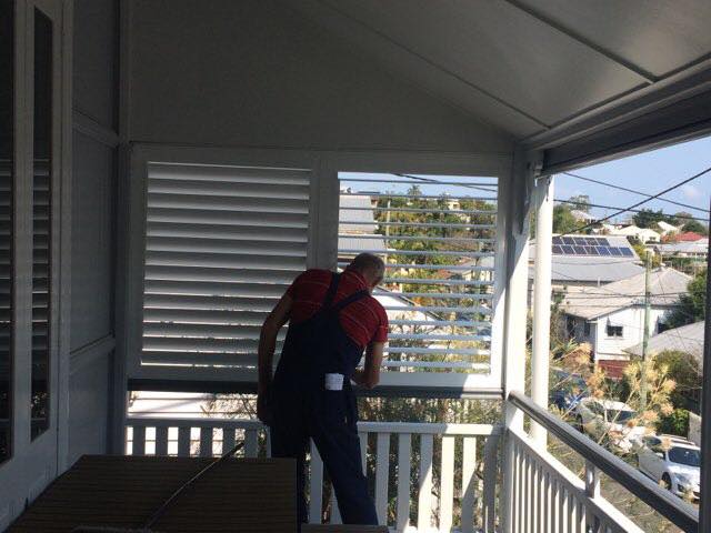 outdoor plantation shutters installed in brisbane