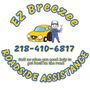 Logo for EZ Breezee Roadside Assistance: a yellow car, mechanic, and phone number.