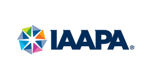 IAAPA logo with a multicolored star icon and blue text on a white background