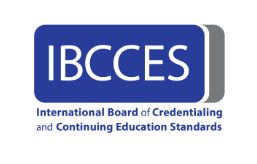 IBCCES logo in blue and gray with the text “International Board of Credentialing and Continuing Education Standards”