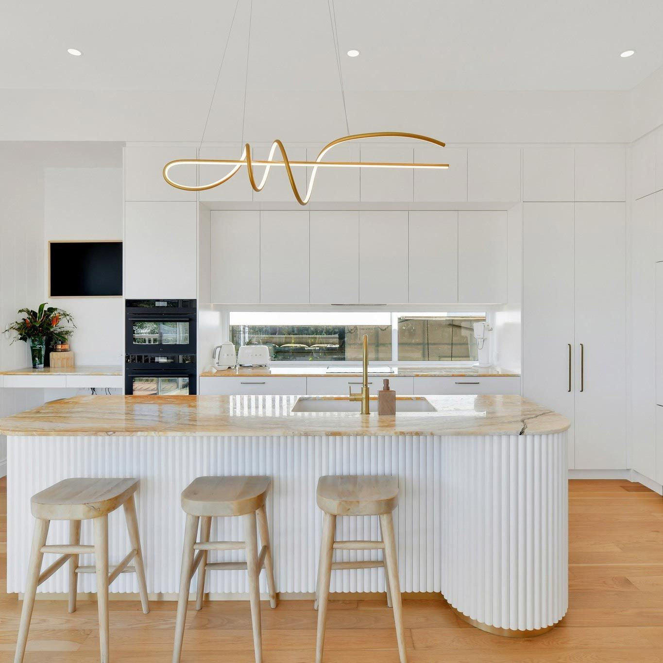 Kitchen With White Custom Cabinets
