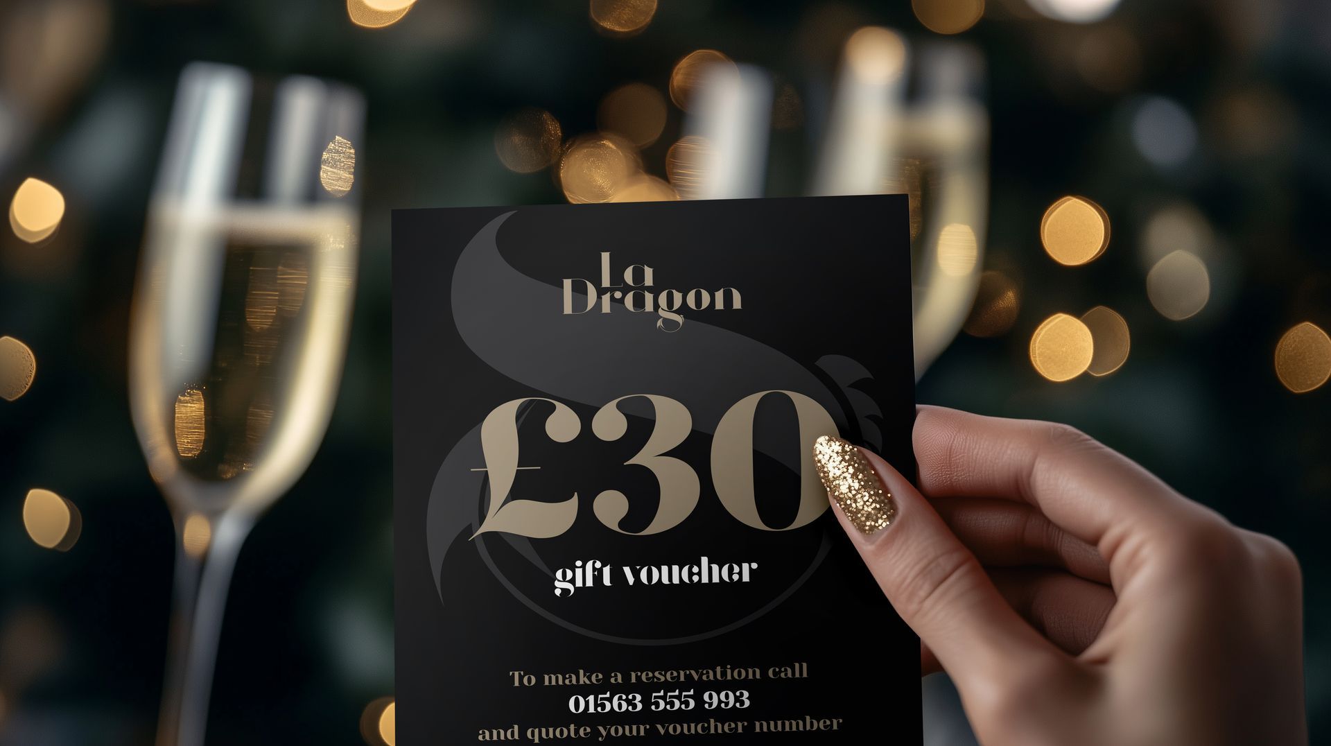 woman hands holding a la dragon voucher 
