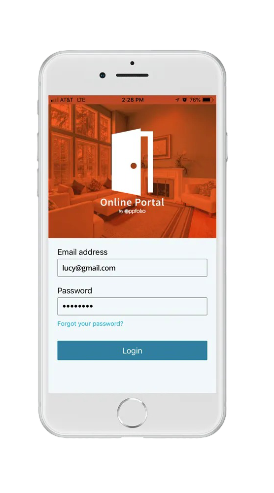 Laptop and phone displaying a software interface. The laptop screen shows data and options, the phone shows a door image.