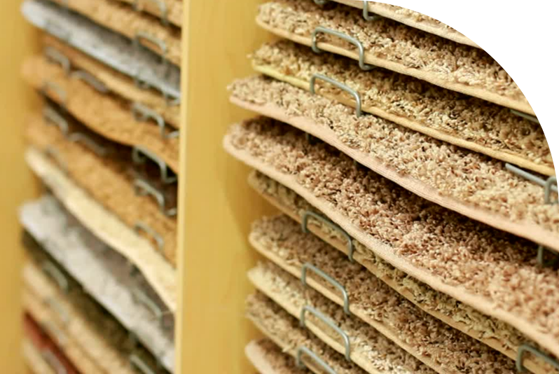 An overwhelming stack of carpet samples