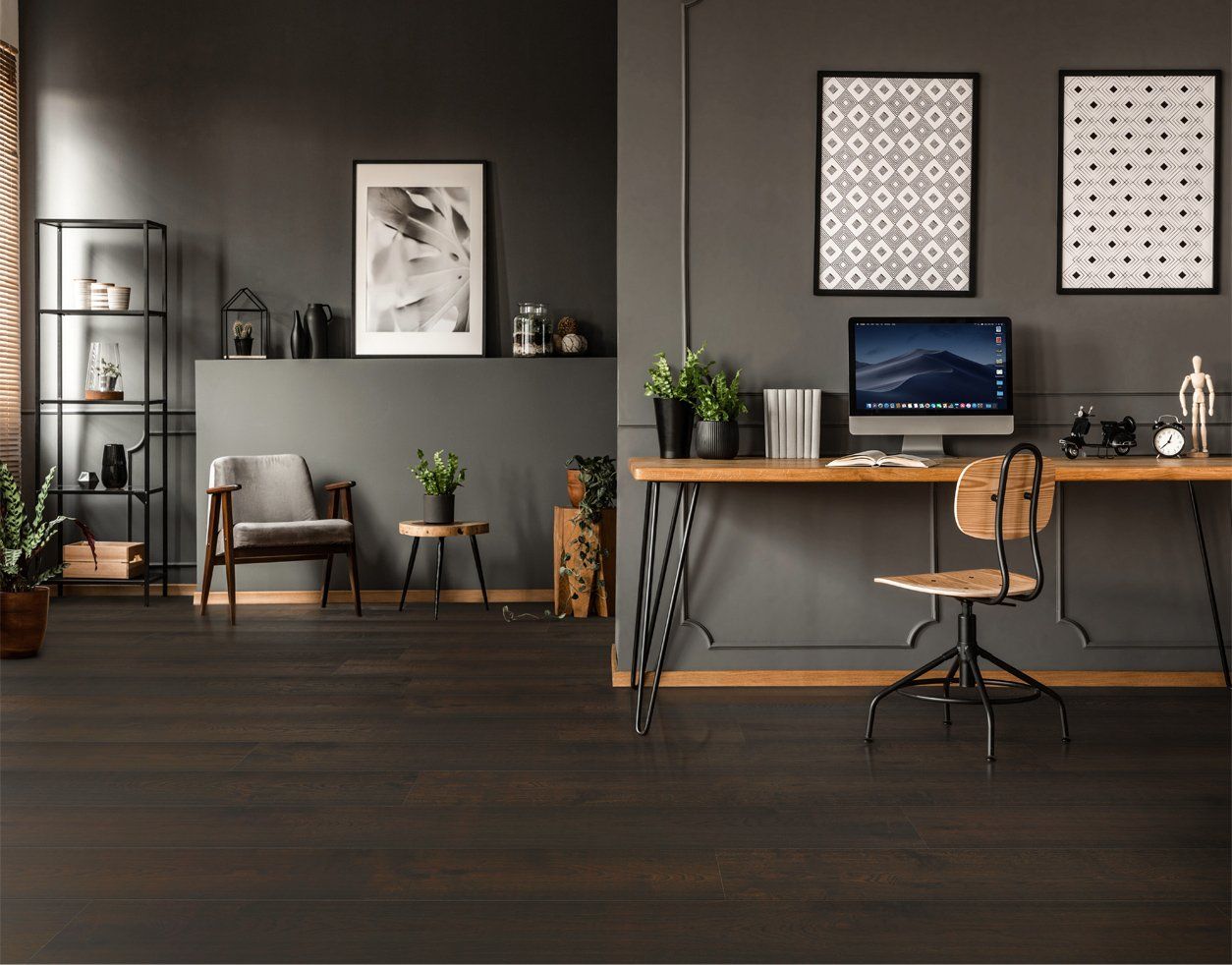 Cali Syrah Oak Hardwood Flooring for an industrial style home