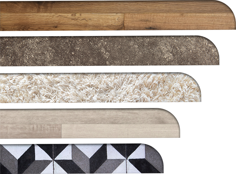 different floor material swatches