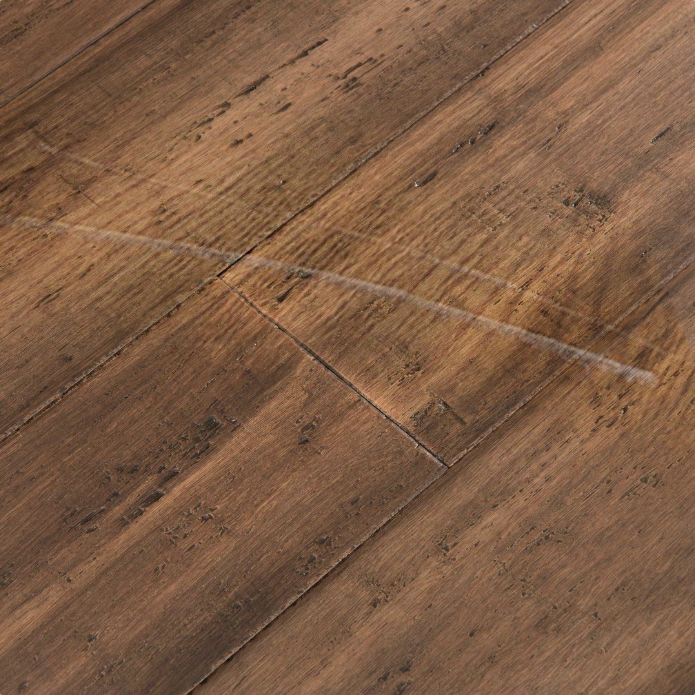Hardwood flooring with a dent