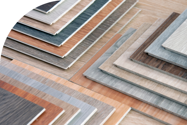 Samples of wood laminate flooring