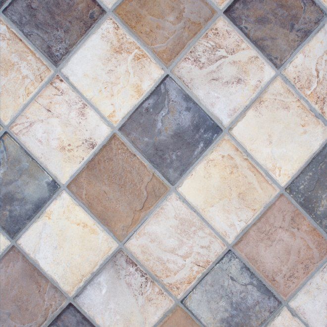 Sample of multi-colored tile flooring