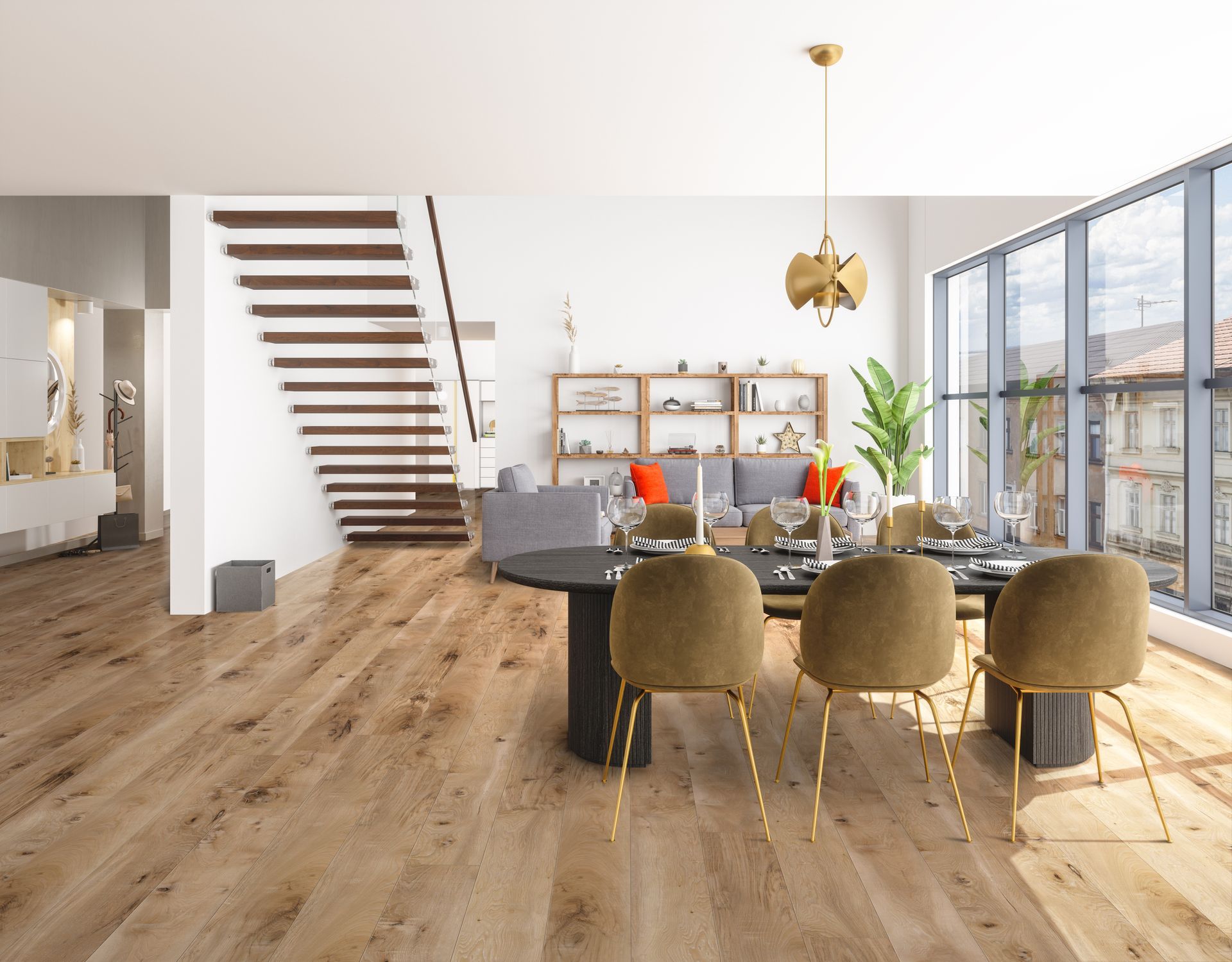 seaboard oak cali vinyl pro tile flooring hallway