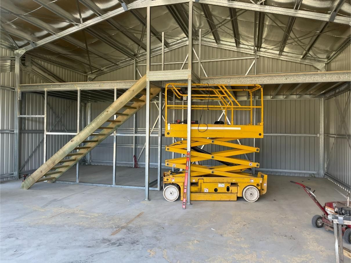 Interior of a Metal Shed Under Construction— Bridgey's Constructions in Taree, NSW