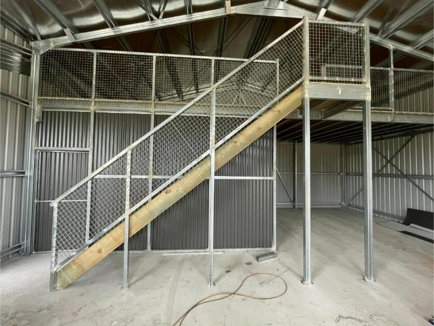 Metal-framed Shed With a Wooden Staircase — Bridgey's Constructions in Wingham, NSW